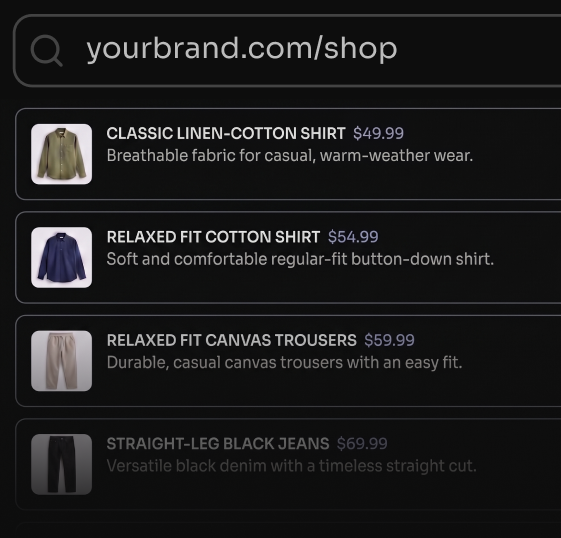 Product Import preview