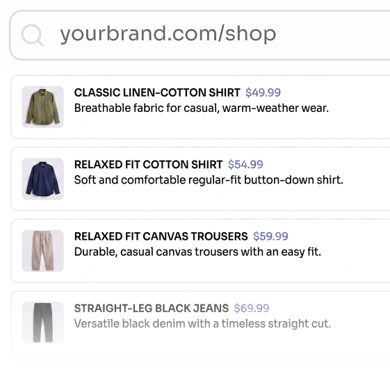Product Import preview