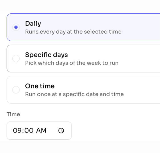 Scheduling preview